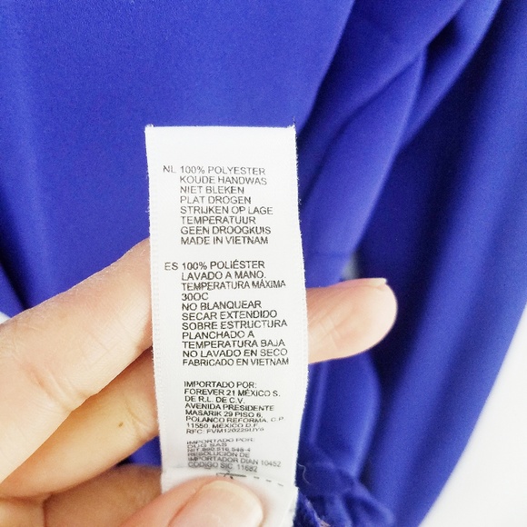 Forever 21 Blue Open Back Button-Down Blouse S - Picture 8 of 8